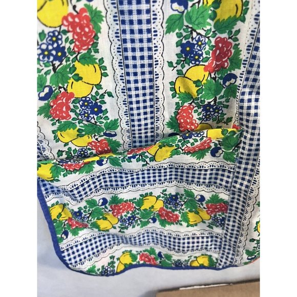 Vintage Fruit Design Smock Womens Artistic Creation Cotton Size Medium Pockets - Picture 6 of 9